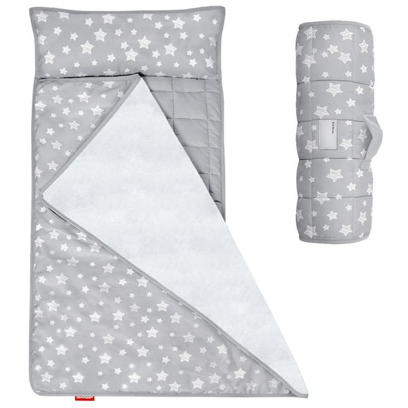 Moonsea - Alfombrilla para la siesta con almohada y manta de forro polar, ligera, suave, perfecta para niños en edad preescolar, guardería, saco de dormir de viaje para niños y niñas, 21" x 50" para c