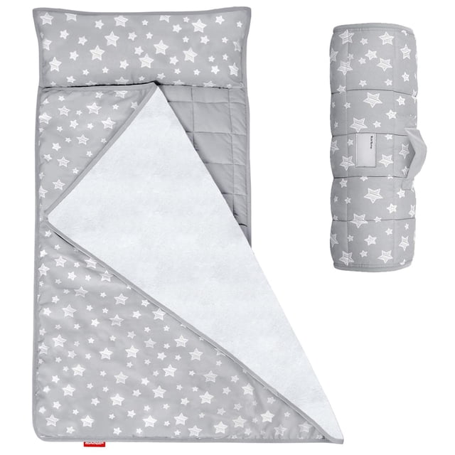 Moonsea - Alfombrilla para la siesta con almohada y manta de forro polar, ligera, suave, perfecta para niños en edad preescolar, guardería, saco de dormir de viaje para niños y niñas, 21" x 50" para c