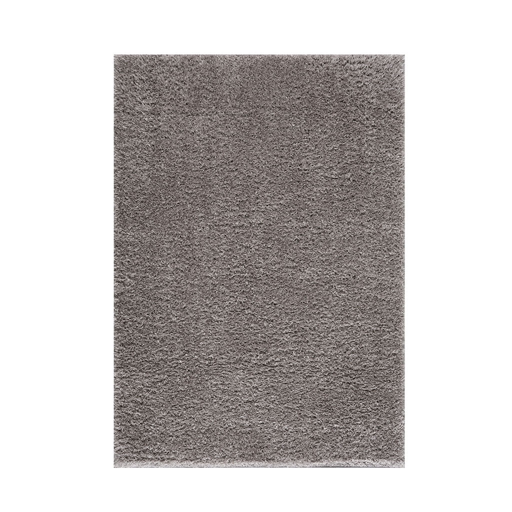 Super Soft Polyester Shag Area Rug 6x9ft Solid Grey High Pile Modern Rug Non-Slip Latex Backing Easy Clean for High-Traffic Living Room Home Decor