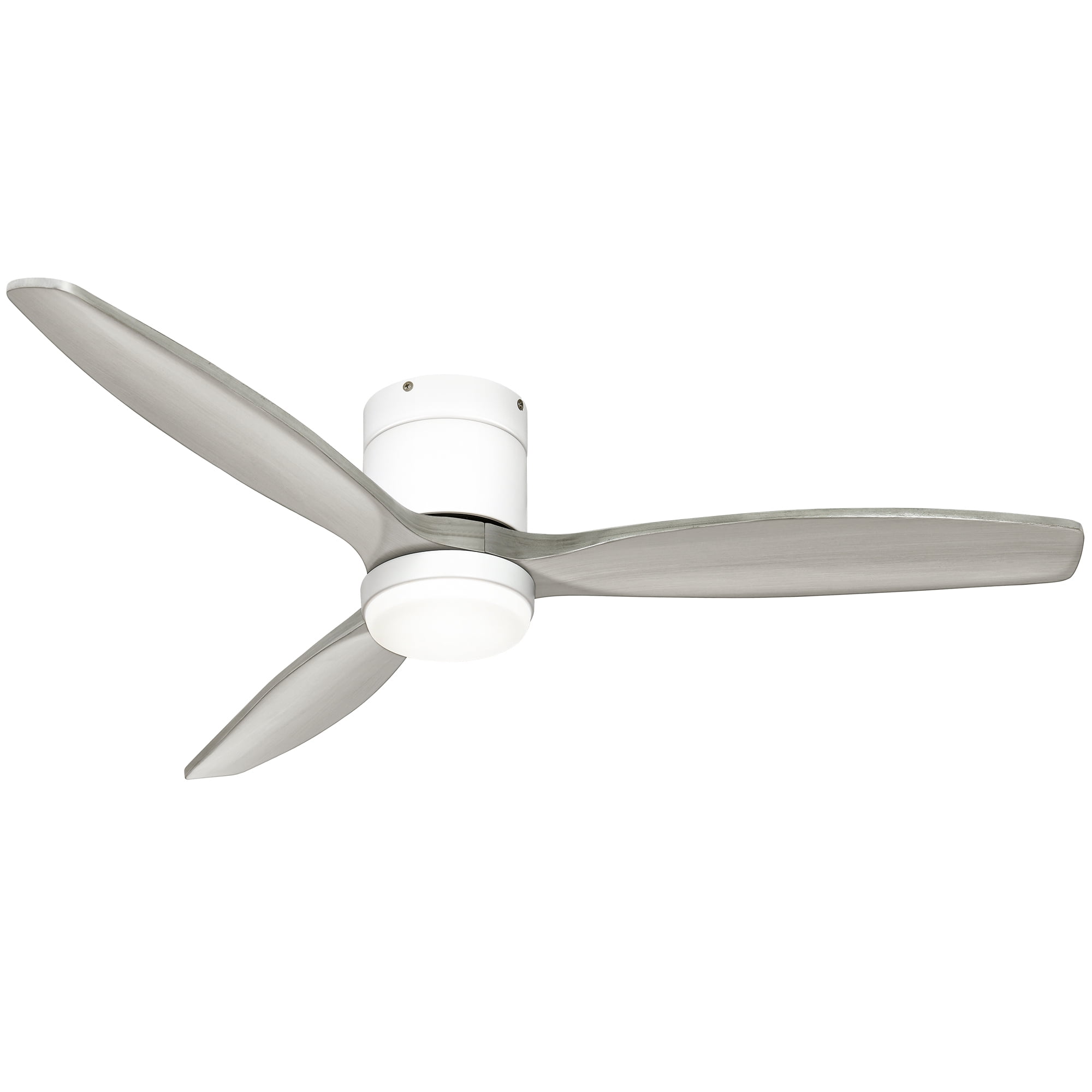 Dextrus 52in White Gray Flush Mount Ceiling Fan with Remote Control
