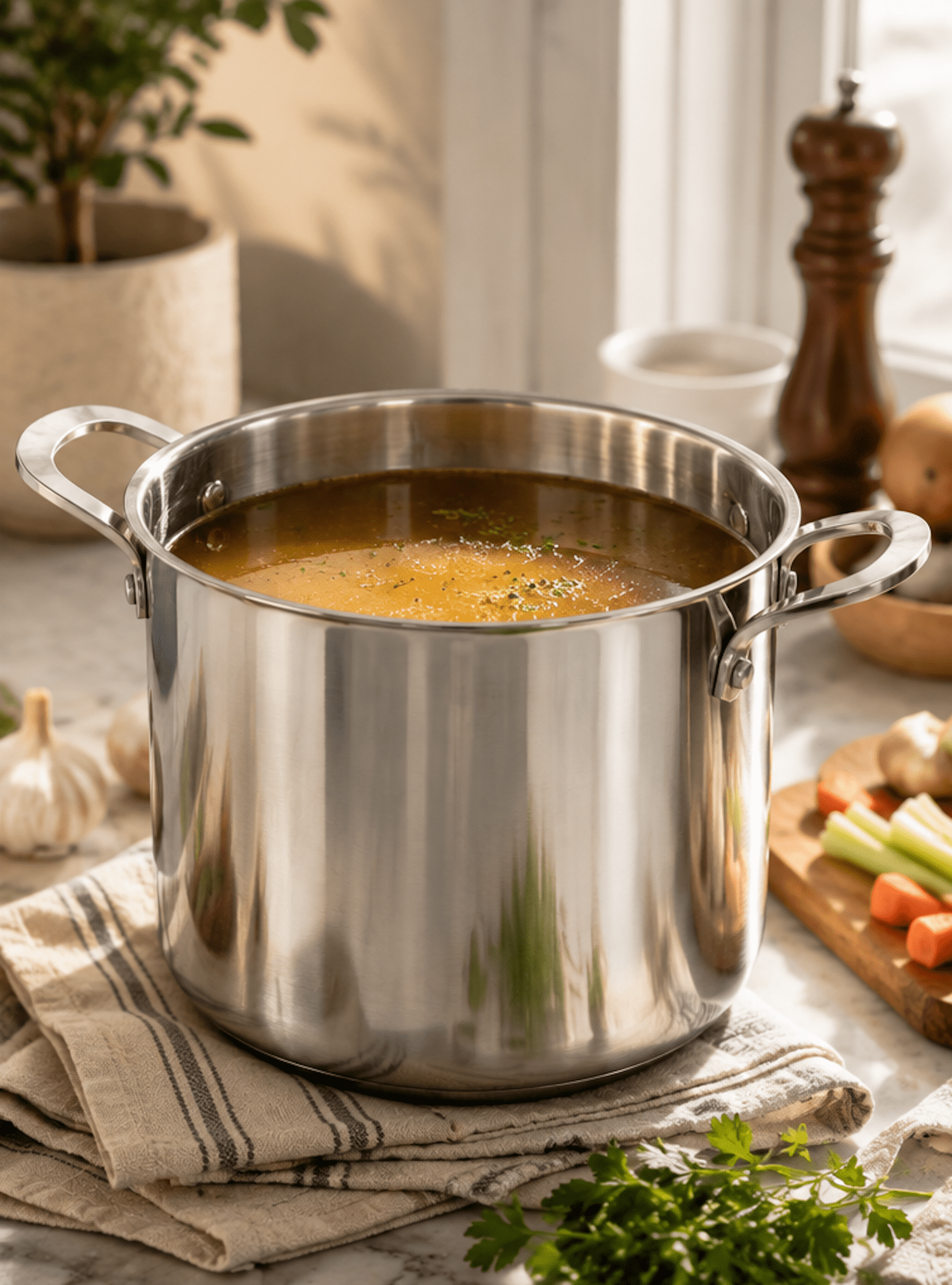 CoreClad 8-Quart Tri-Ply Stainless Steel Stock Pot, Induction Ready