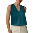 thumbnail image 1 of Top sin mangas con cuello en V para el verano: ropa informal/para actividades al aire libre, poliéster, fácil de cuidar, combina con vaqueros, tallas S-XL, 1 of 4