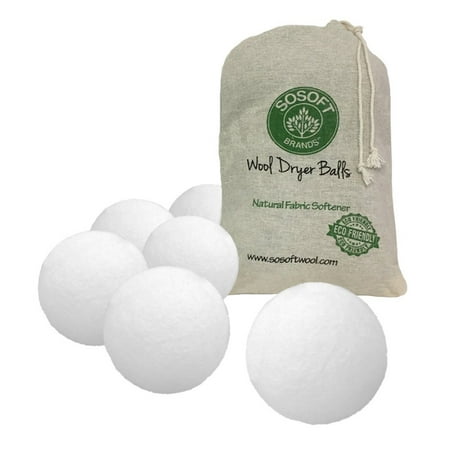 Wool Dryer Balls for Baby Clothes 6 pack 100% Premium So Soft Wool Dryer Balls XXL Handmade in Nepal All Natural Eco Friendly All Natural Fabric Softener.., By SoSoft Ship from (Best Softener For Baby Clothes)