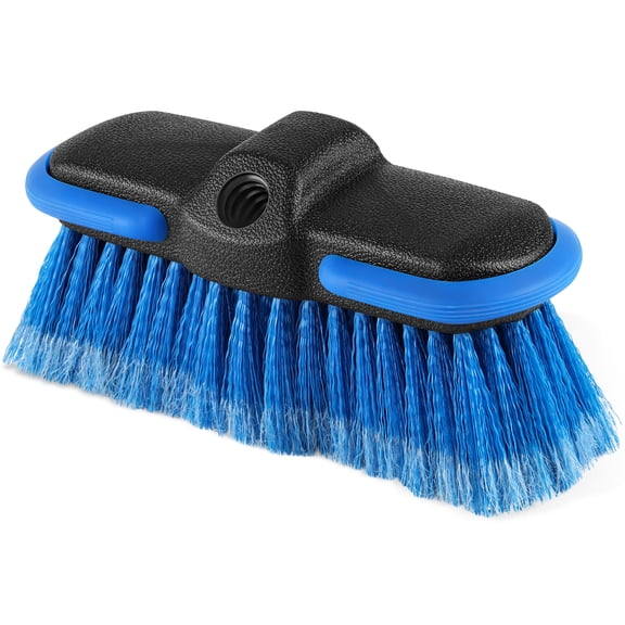 Car Wash Brush Head with Soft Bristle 8'', Car Cleaning Brush with Protective Bumper for Cleaning Auto Cars Trucks RV Boat Deck