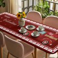 thumbnail image 3 of Red Valentine's Day Table Cloths for 8 Foot Rectangle Tables, Love Heart Truck Romantic Abstract Art Patio Waterproof Elastic Fitted Tablecloths, Washable Rectangular Table Cover for Camping, 3 of 8