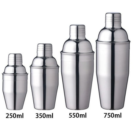 

DanceeMangoo 1Pcs 250/350/550/750ml Stainless Steel Cocktail Shaker Cocktail Mixer Wine Martini Drinking Boston Style Shaker Party Bar Tools