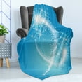 thumbnail image 4 of Magic Soft Flannel Fleece Blanket, Fairytale Magic Fantasy Celebration Swirling Stars with Tail Illustration, Cozy Plush for Indoor and Outdoor Use, 50" x 60", Sky Blue and Pale Blue, by Ambesonne, 4 of 5
