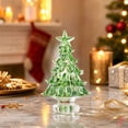 thumbnail image 2 of Tabletop Christmas Tree, Glass Mini Christmas Tree Figurine for Entryway Table Shelf and Living Room, Green, 2.56 x 1.57 x 1.57 in, 2 of 6