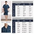 thumbnail image 5 of Men Cotton Pajama Shorts For Men Lightweight Plaid Soft Nightwear Short Sleeves PJS With Pockets, 5 of 5