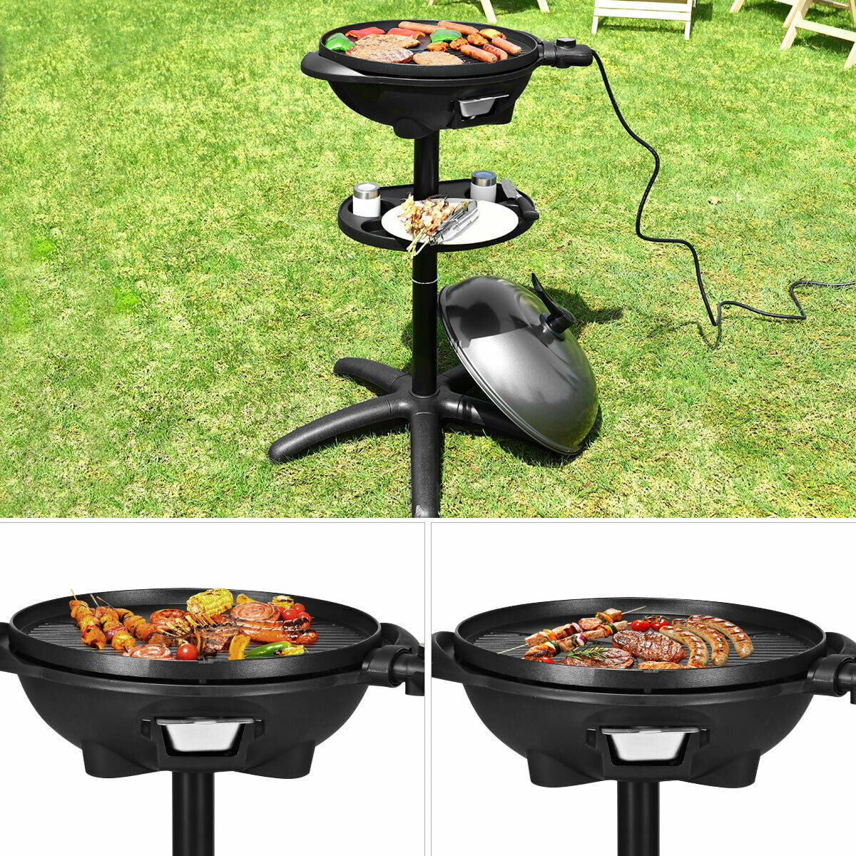 Details about   Indoor/Outdoor Portable Electric Barbecue Grill Cooking BBQ Automatic thermostat 