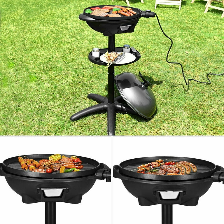 Costway Electric BBQ Grill 1350W Non-stick 4 Temperature Setting Outdoor  Garden Camping 