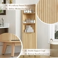thumbnail image 4 of Grepatio 68" Tall Corner Cabinet with Fluted Door, Corner Shelf Storage Cabinet, Freestanding Bathroom Shelf with 3 Adjustable Shelves for Bathroom, Living Room (Natural), 4 of 7