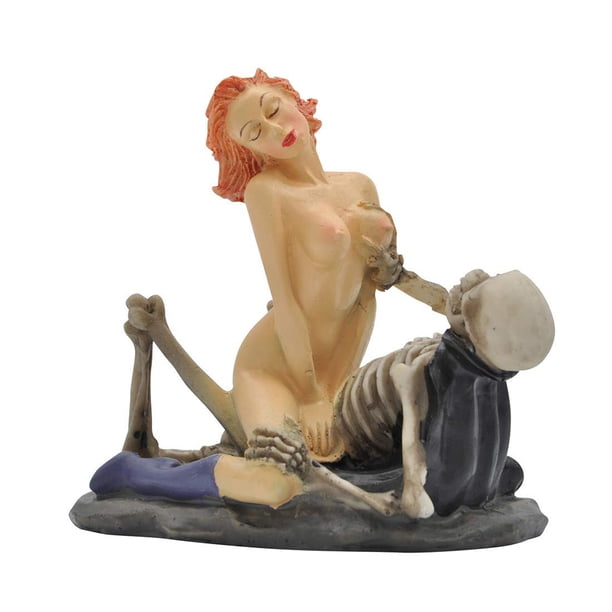 Moyic Figuritas artesanales de calavera fantasma y belleza de resina, accesorios decorativos, regalo divertido, colecciones desnudas para el Día de Decoración Moyic HA011473-00B