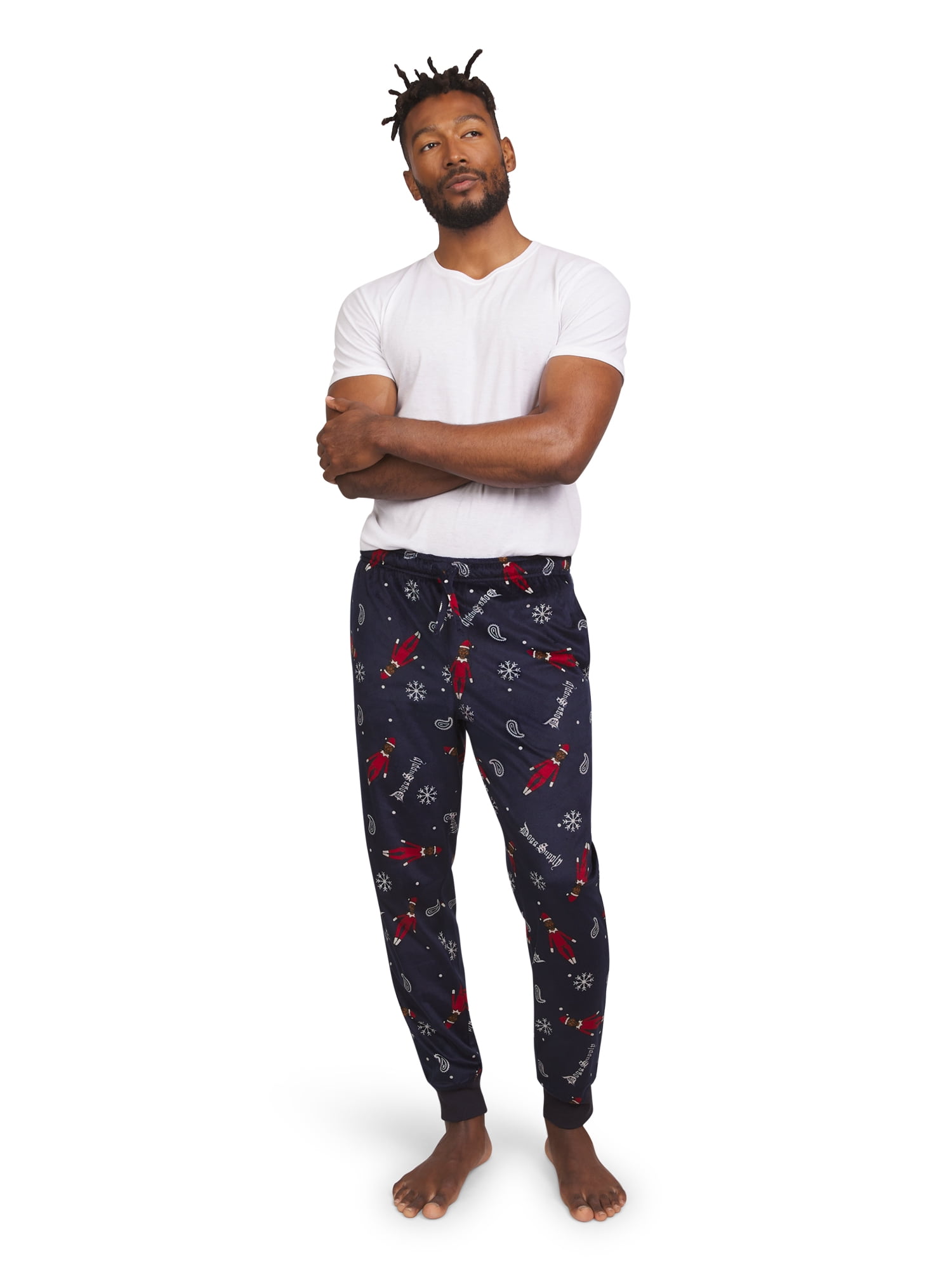 Dogg Supply Men's Microfleece Pull-On Sleep Joggers with Pockets, Sizes S-XL