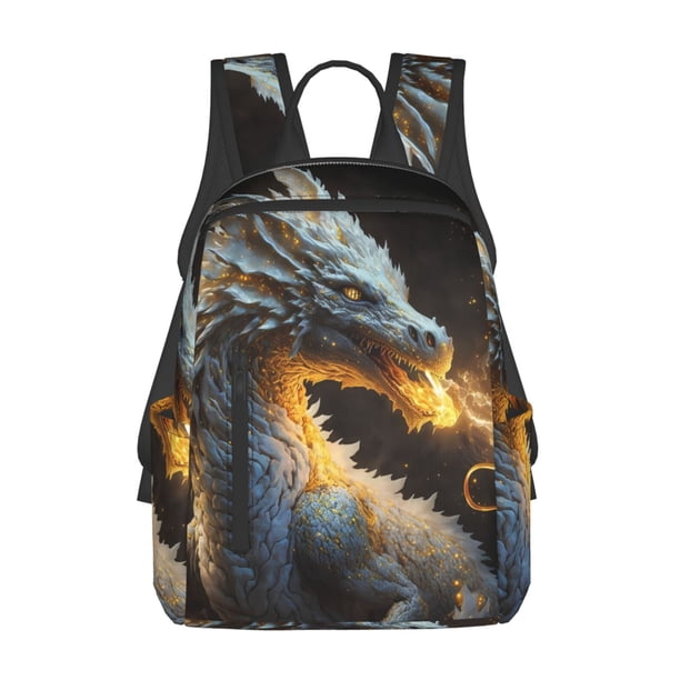Easygdp Golden White Fire Dragon para Easygdp Yak - Mochila Casual Ligera y Resistente para Viaje y Senderismo para Hombres y Mujeres
