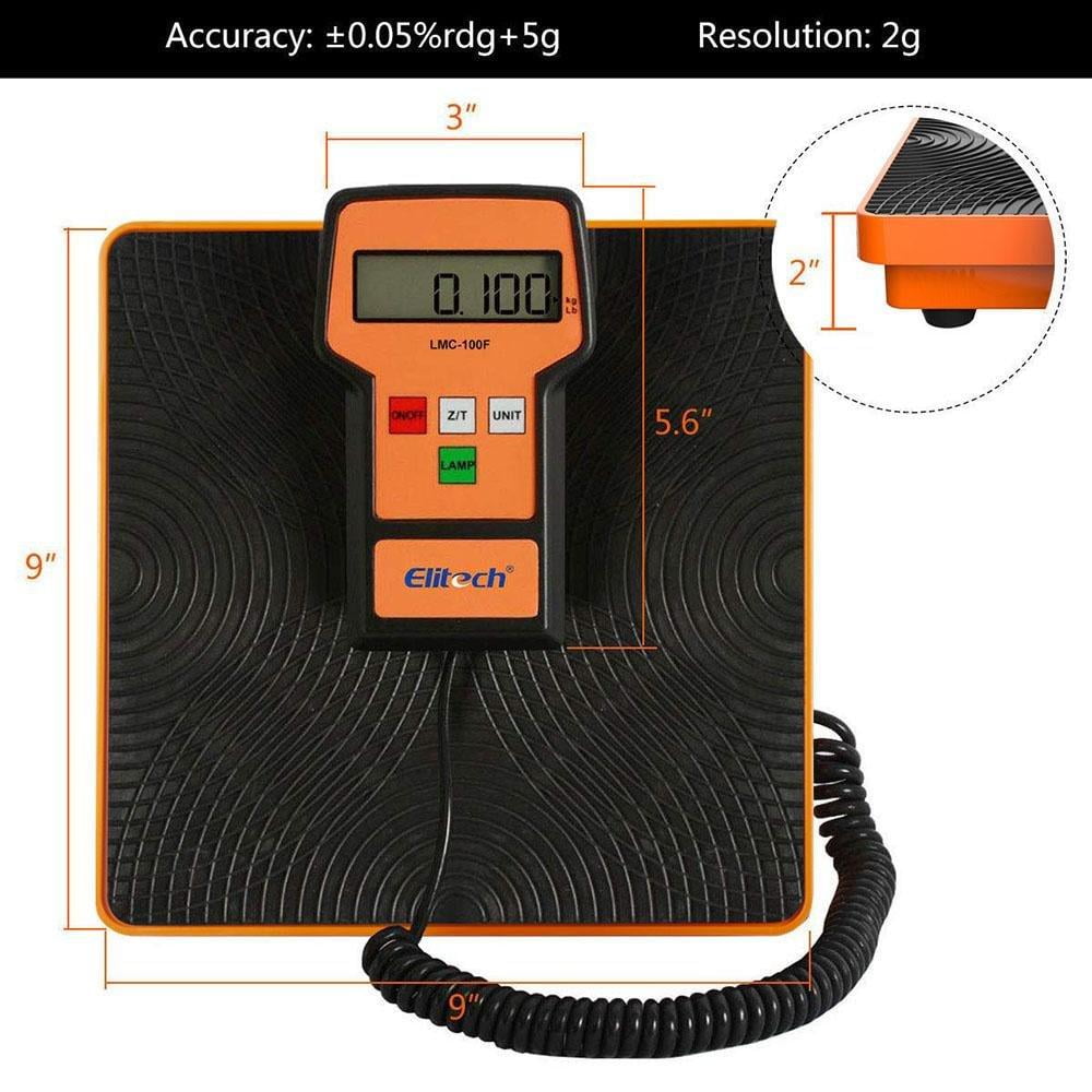 Elitech WJL-6000S Refrigerant Leak Detector Freon Leak Detector LMC-100F Refrigerant Charging Scale HVAC AC R134a with Carrying Case 110lbs 