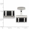 thumbnail image 3 of Stainless Steel Polished Black Rubber Rectangle Cufflinks Made In China -Jewelry By Sweet Pea, 3 of 6