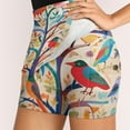 thumbnail image 2 of Women's Watercolor Bird Print High Waist A-Line Mini Skirts Colorful Pleated Short Skirt Trendy E-Girls Streetwear, 2 of 5