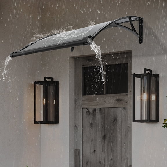 Window Door Awning Canopy, Wall Mount Front Doors/Windows Overhang Awning for Sun Shutter, Patio Awning Canopy
