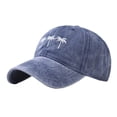 thumbnail image 4 of Vintage Washed Palm Tree Embroidered Baseball Cap ZDNIXIAN ,Adjustable Unisex Curved Brim Distressed Cotton Dad Hat, Casual Beach Vacation Sun Hat, One Size, 4 of 4