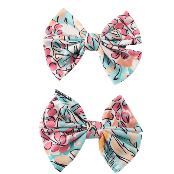 Abby & Evie Floral Hair Bows Clips, Multicolor, Girls, 2 pack