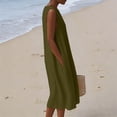 thumbnail image 4 of Bosfbaoi Women's Sleeveless Midi Dress, Loose Fit Casual Sundress with Pockets, Soft Breathable Solid Color Round Neck Tank Dress for Daily Summer Wear, 4 of 9