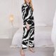 thumbnail image 3 of Fotbe Leopard And Zebra 2 Conjunto de Pijama de Manga Larga para Mujer con Estampado, Ropa de Dormir de 2 Piezas, Conjunto de Casa Suave y Cómodo con Bolsillos-X-Large, 3 of 7