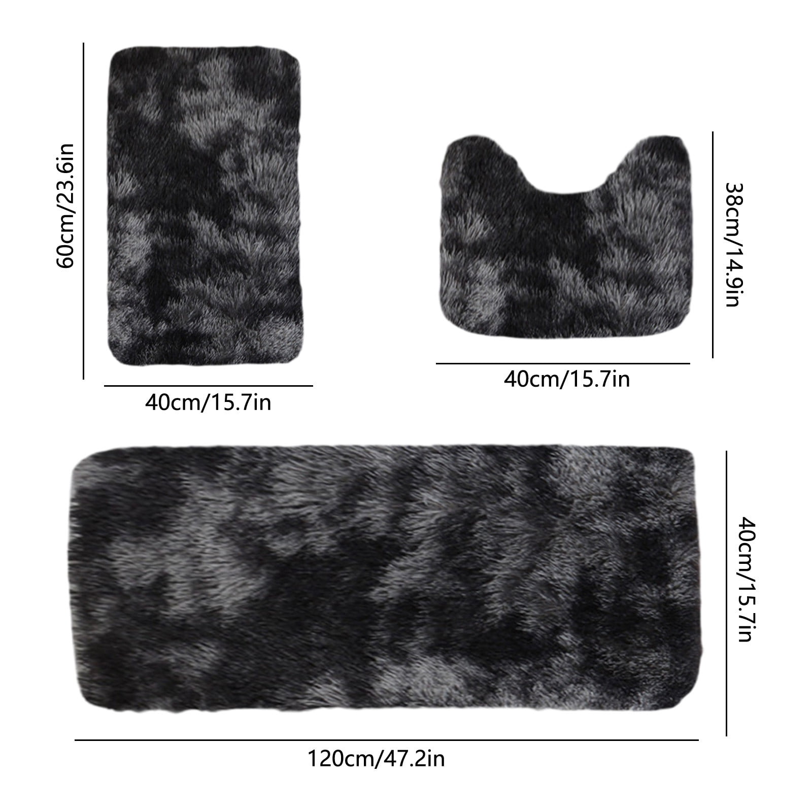 Mixed Color Bath Mats Set, 3-Piece Non-Slip Bathroom Rug Set, Soft Water Absorbent Velvet Fleece, Comfortable for Feet, Machine Washable, Easy to Dry, Perfect for Bathroom, Toilet