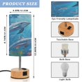 thumbnail image 2 of Touch-Control 3-Color Desk Lamp with Plug – Energy-Saving LED + 3 Simultaneous Charging Ports Dolphins in The Sea, 2 of 8