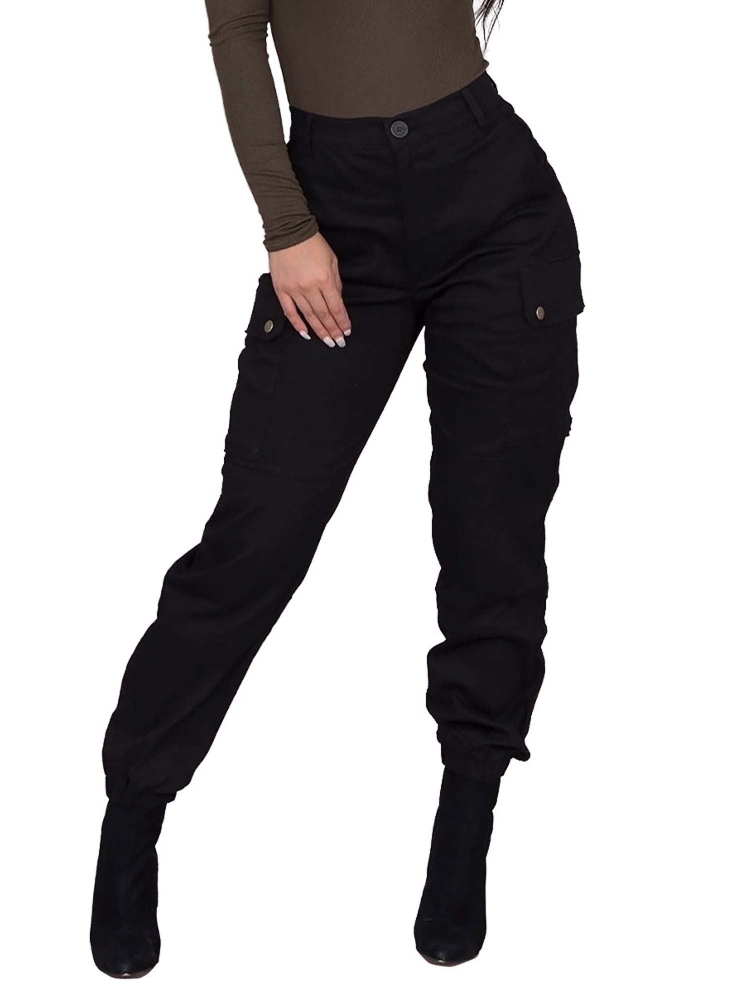high waisted white cargo pants
