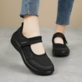 thumbnail image 2 of Miluxas Women's Flats Shoes Ballet Flats Fashion Knit Mesh Breathable Round Toe Comfortable Magic Tape Flats Dressy Shoes Black 6.5(38), 2 of 8