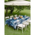 thumbnail image 4 of Outdoor Tablecloth with Umbrella Hole for Patio/Picnic/Party/Camping, Vintage Minimalist Waterproof Table Cloth Rectangle Table Cover Washable, Deep Blue Abstract Tie-dye Texture (60"x 84"), 4 of 9