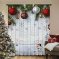 thumbnail image 3 of SPEKSEE 1Pc Christmas Sheer Curtains for Living Room, Christmas Bells Trees Snowman Snowy Scene Voile Curtain Drapes for Bedroom Light Filtering & Privacy Winter Holiday Window Treatment, 3 of 25