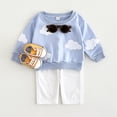 thumbnail image 3 of Conjunto de sudaderas con capucha para bebé de 0 a 3 años, jersey con apliques bonitos y pantalones, traje informal para niña, chándal para niño, ropa para bebé de primavera, 2 uds., 3 of 6