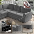 thumbnail image 5 of FFH 118" L-Shaped Convertible Sofa Bed, Pull Out Sectional Sleeper Couch for Living Room, Chenille Light Gray, 5 of 15