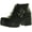 Black, variant on Static Footwear HAYDEN-3 Women Round Toe Buckle Strap Side Zip Platform Chunky Ankle Booties