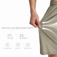 thumbnail image 7 of HISDERN Men's Athletic Shorts 7 Inch Inseam Drawstring Elastic Waist Workout Shorts with Pockets Khaki, 7 of 7