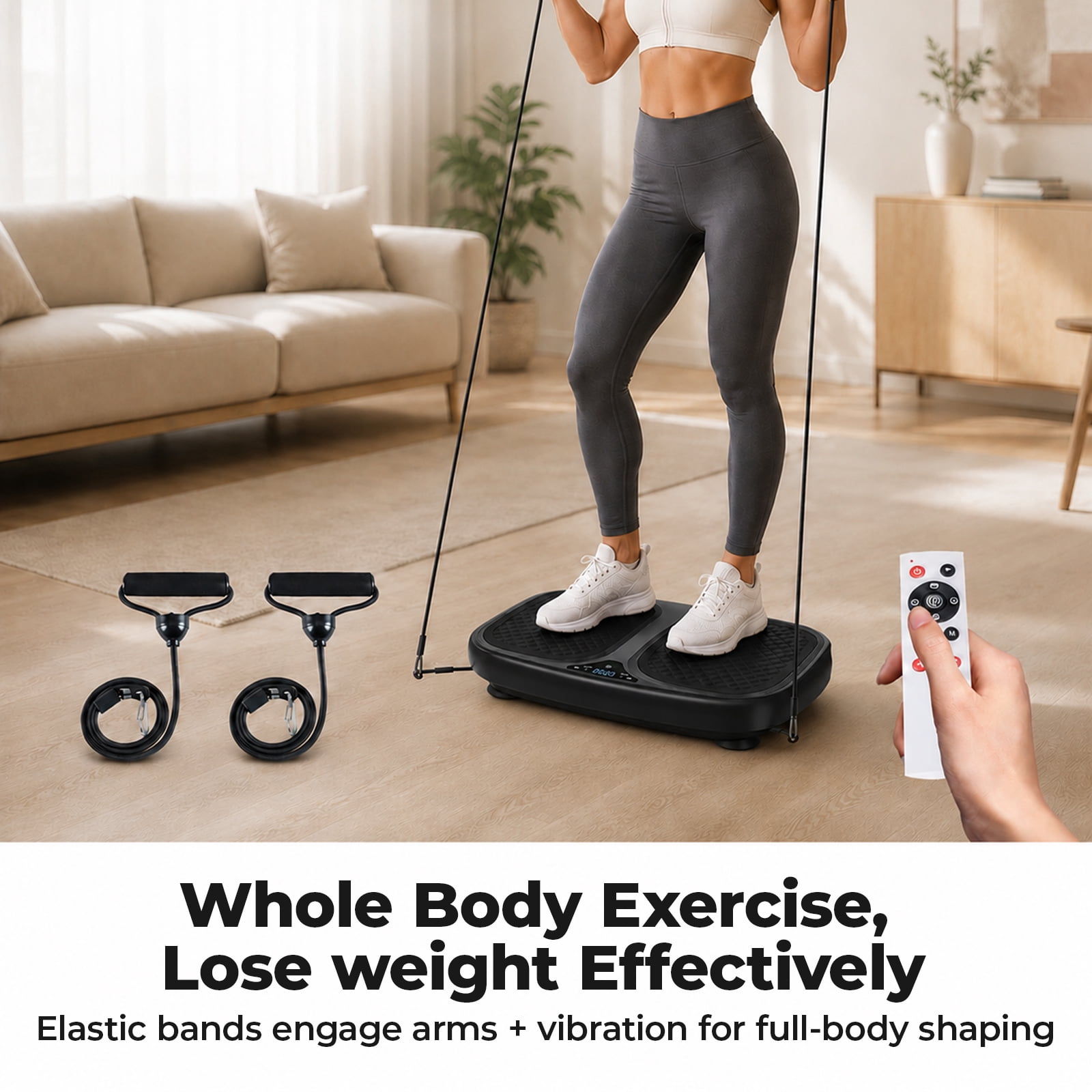 Alvantor Vibration Plate Exercise Machine, Vibrating Fitness Platform for Lymphatic Drainage, Full Body Shaker Workout Equipment, 120 Speeds & 9 Modes, Weight Loss Gifts for Women Men