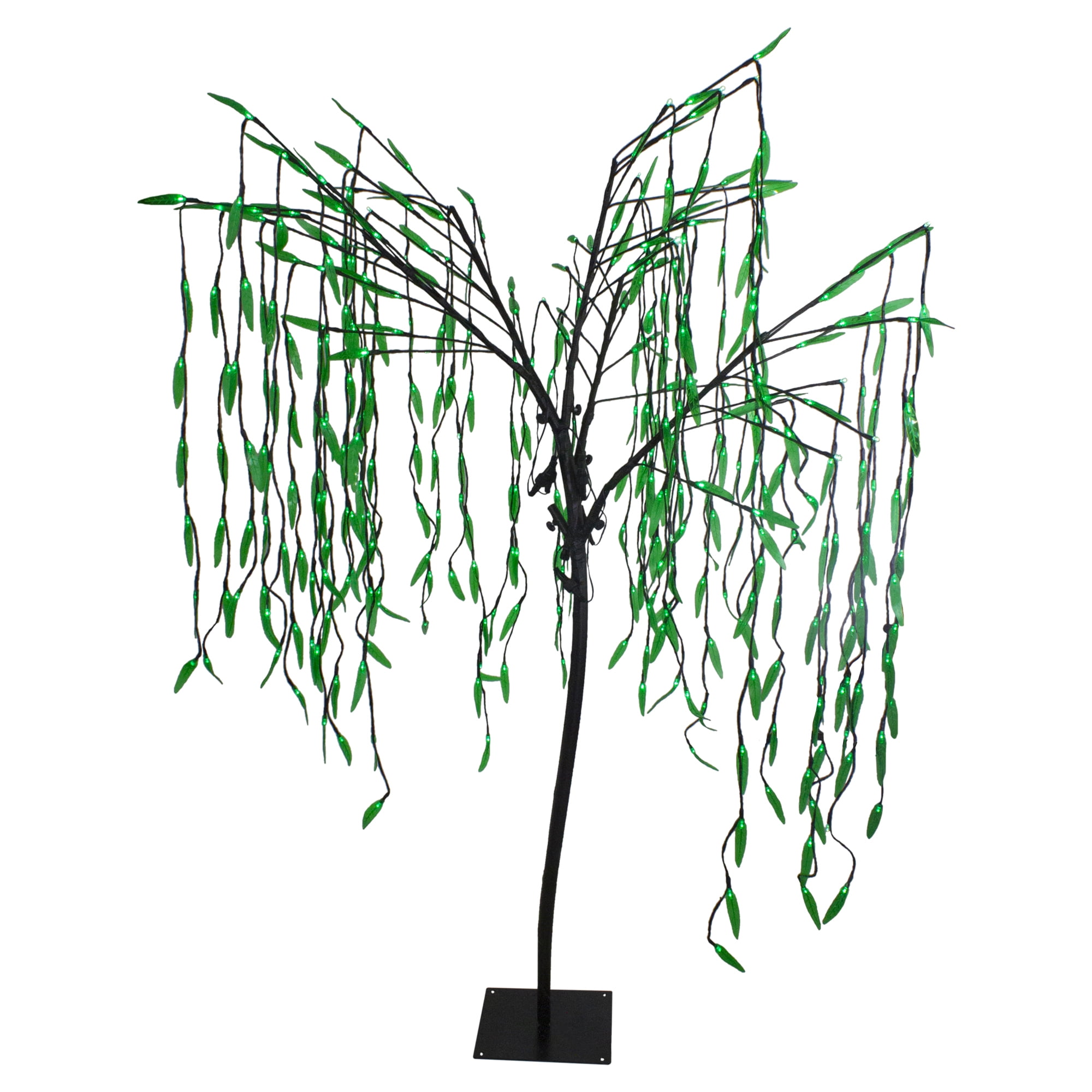 6' Lighted Christmas Willow Tree Outdoor Decoration Green LED Lights