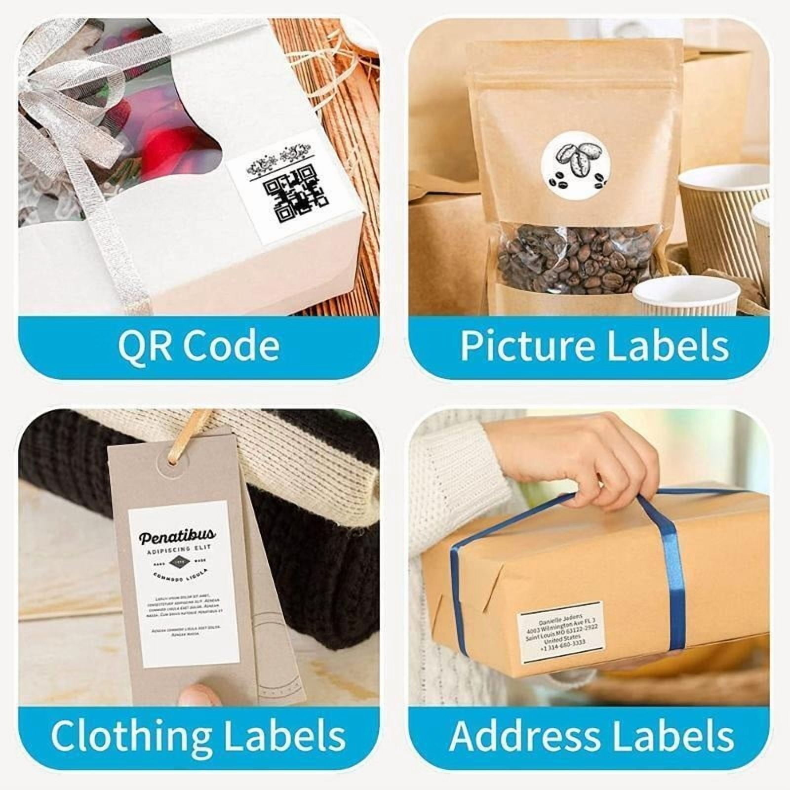 B1 Label Printer Portable Handheld Thermal Mini Barcode QR Code Sticker Sticky Note Rolls Maker ,Fast-Drying Ink with Crisp Output