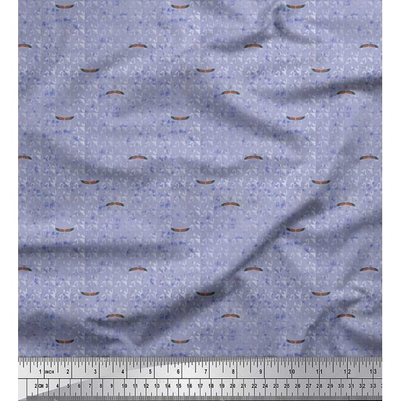 Soimoi Cotton Cambric Fabric Egyptian Wings & Texture Print Fabric by the Yard 56 Inch Wide