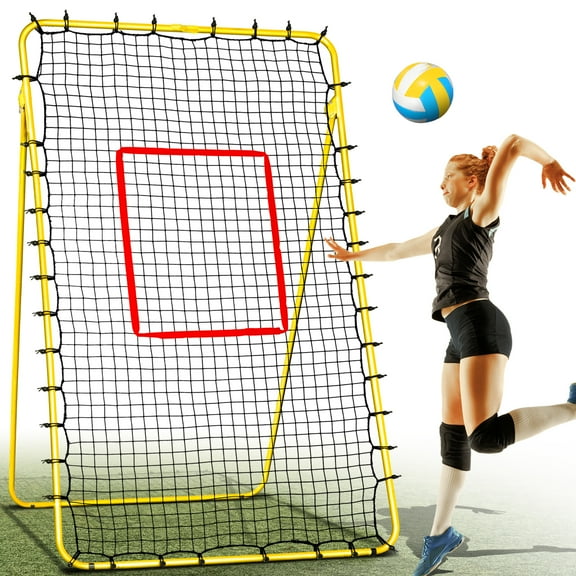 7x4FT Volleyball Rebounder Net,Angle Adjustable Volleyball Training Equipment for Hitting,Blocking,Serving,Setting
