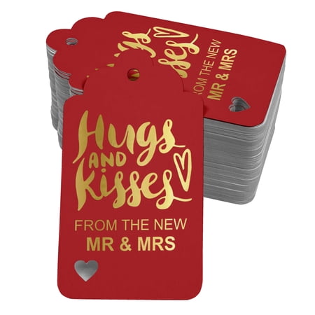 Inkdotpot Real Gold Foil Hugs And Kisses From The New Wedding Tags Favor Hang Paper Tags 50 Pieces