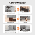 thumbnail image 4 of 71.25" Modern Loveseat Sofa for Living Room with Removable Sofa Cushion and Detachable Sofa Cover, Small Sofa for Small Space(Light Gray), 4 of 7