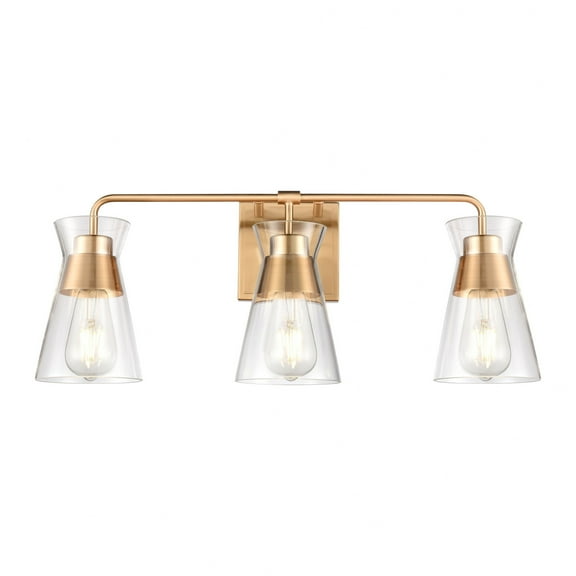 47672/3-Elk Home-Brookville - 3 Light Bath Vanity In Modern Style-9 Inches Tall and 22 Inches Wide-Burnished Brass Finish