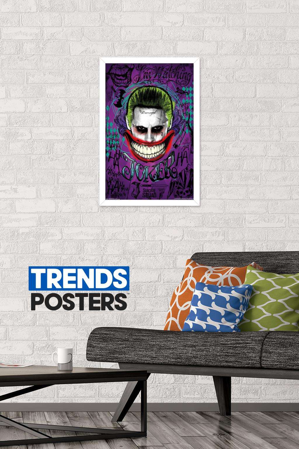 DC Comics Movie - Suicide Squad - Joker Wall Poster, 14.725" x 22.375", Framed