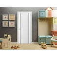 thumbnail image 6 of Modern Solid Interior Pre-Hung Door with Handle | Planum 0017 White Silk | Single Regural Panel Frame Trims | Bathroom Bedroom Sturdy Doors-28" x 80", 6 of 6