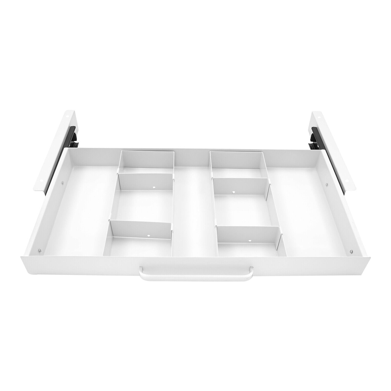 White Under Desk Mounted Sliding Pull-out Drawer, Drawer Storage Organizer for Standing Desks, Pull-out Drawer Iron