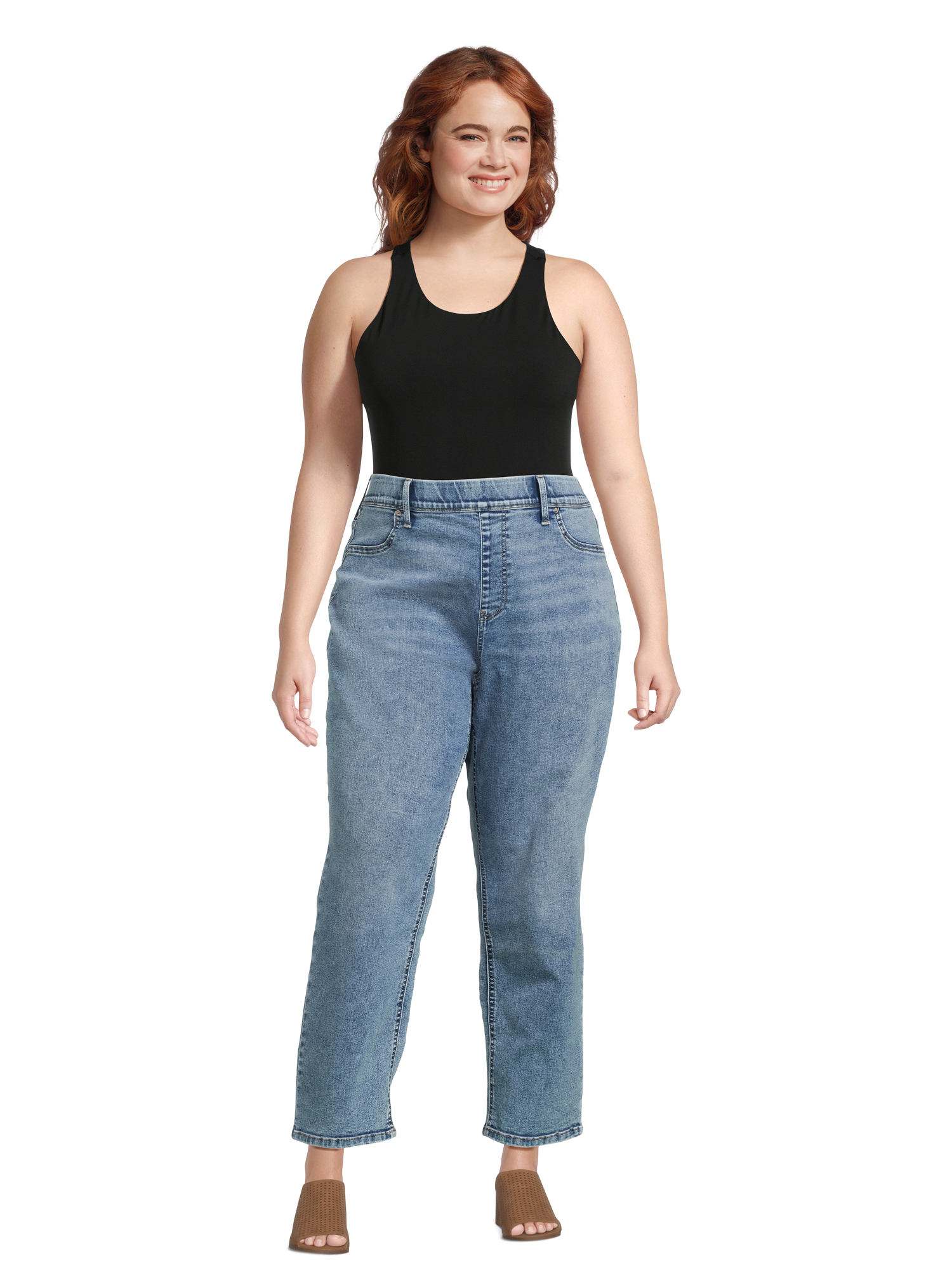 Terra & Sky Women’s Plus Straight Leg Jeggings, 29” Inseam, Sizes 0X-4X