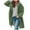 Green, variant on Women's Woolen Coat Winter Cozy Lightweight Wool Mid-Length Hooded Jacket Casual Solid Button Loose Outwear with Pocket Blue S